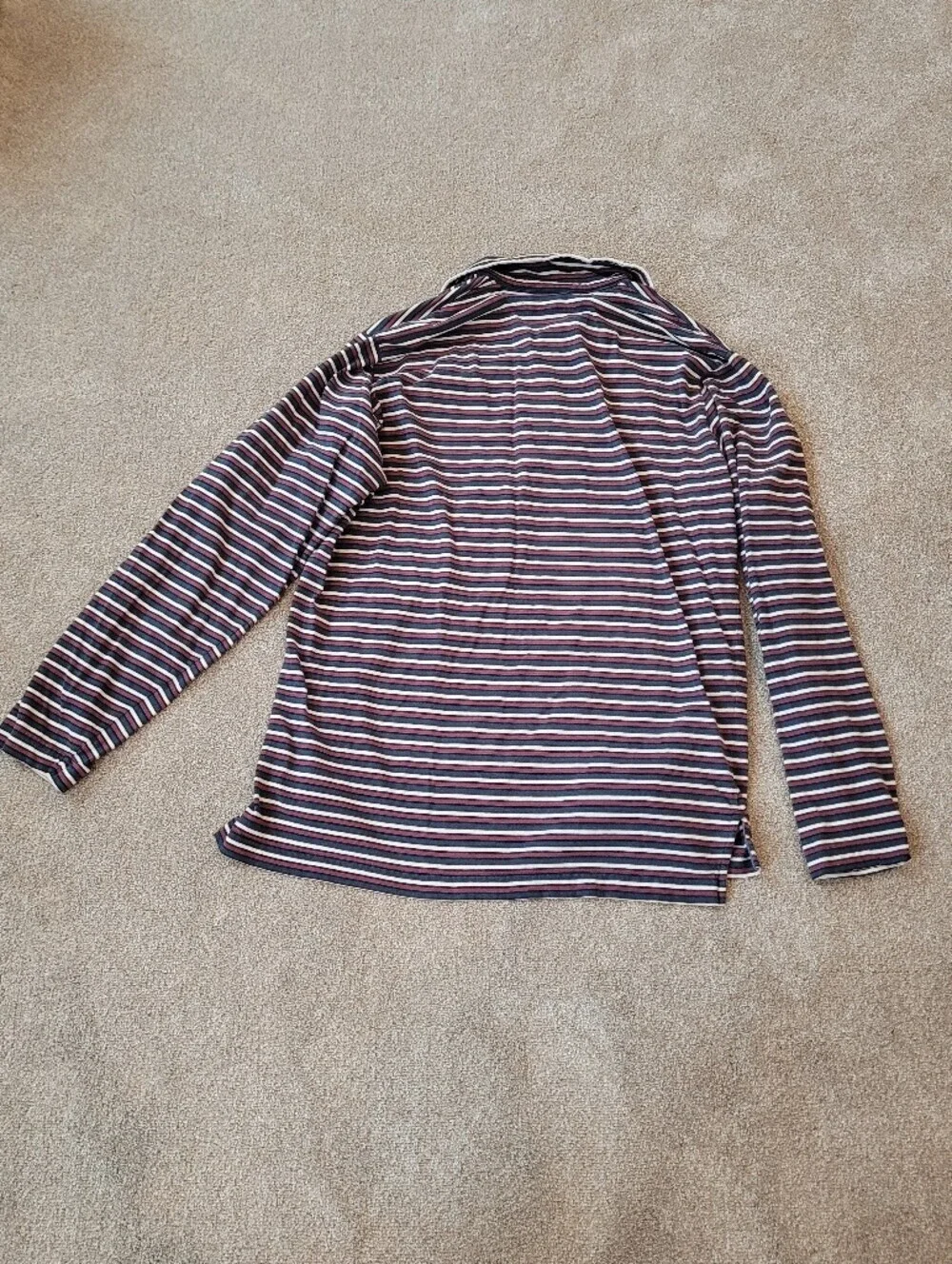 J. Crew Vintage Striped Long Sleeve Polo Shirt Size Large Womens